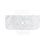 18mm Thick Lukka Carrara White Marble Curved Top with Center Waste Hole, 12/10/2 O'clock Semi Drilled Tap Hole Available At the Back 605-1505mm