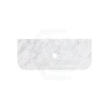 18mm Thick Lukka Carrara White Marble Curved Top with Center Waste Hole, 12/10/2 O'clock Semi Drilled Tap Hole Available At the Back 605-1505mm