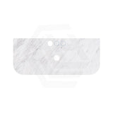 18mm Thick Lukka Carrara White Marble Curved Top with Center Waste Hole, 12/10/2 O'clock Semi Drilled Tap Hole Available At the Back 605-1505mm