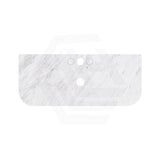 18mm Thick Lukka Carrara White Marble Curved Top with Center Waste Hole, 12/10/2 O'clock Semi Drilled Tap Hole Available At the Back 605-1505mm