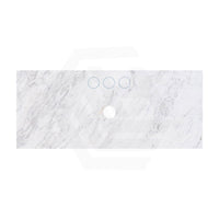 18mm Thick Lukka Carrara White Marble Top with Center Waste Hole, 12/10/2 O'clock Semi Drilled Tap Hole Available At the Back 605-1505mm