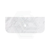 18mm Thick Lukka Carrara White Marble Curved Top with Center Waste Hole, 12/10/2 O'clock Semi Drilled Tap Hole Available At the Back 605-1505mm