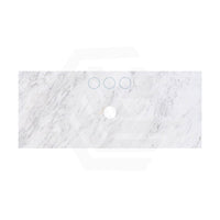 18mm Thick Lukka Carrara White Marble Top with Center Waste Hole, 12/10/2 O'clock Semi Drilled Tap Hole Available At the Back 605-1505mm