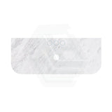 18mm Thick Lukka Carrara White Marble Curved Top with Center Waste Hole, 12/10/2 O'clock Semi Drilled Tap Hole Available At the Back 605-1505mm