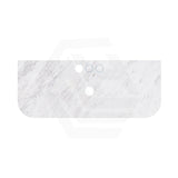 18mm Thick Lukka Carrara White Marble Curved Top with Center Waste Hole, 12/10/2 O'clock Semi Drilled Tap Hole Available At the Back 605-1505mm