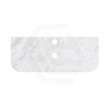 18mm Thick Lukka Carrara White Marble Curved Top with Center Waste Hole, 12/10/2 O'clock Semi Drilled Tap Hole Available At the Back 605-1505mm