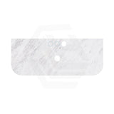 18mm Thick Lukka Carrara White Marble Curved Top with Center Waste Hole, 12/10/2 O'clock Semi Drilled Tap Hole Available At the Back 605-1505mm