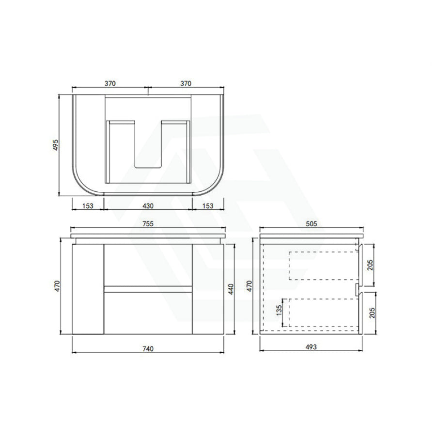Lukka Devito 750-1500mm Modern Wall Hung Vanity PVC Cabinet Variant Colour Available