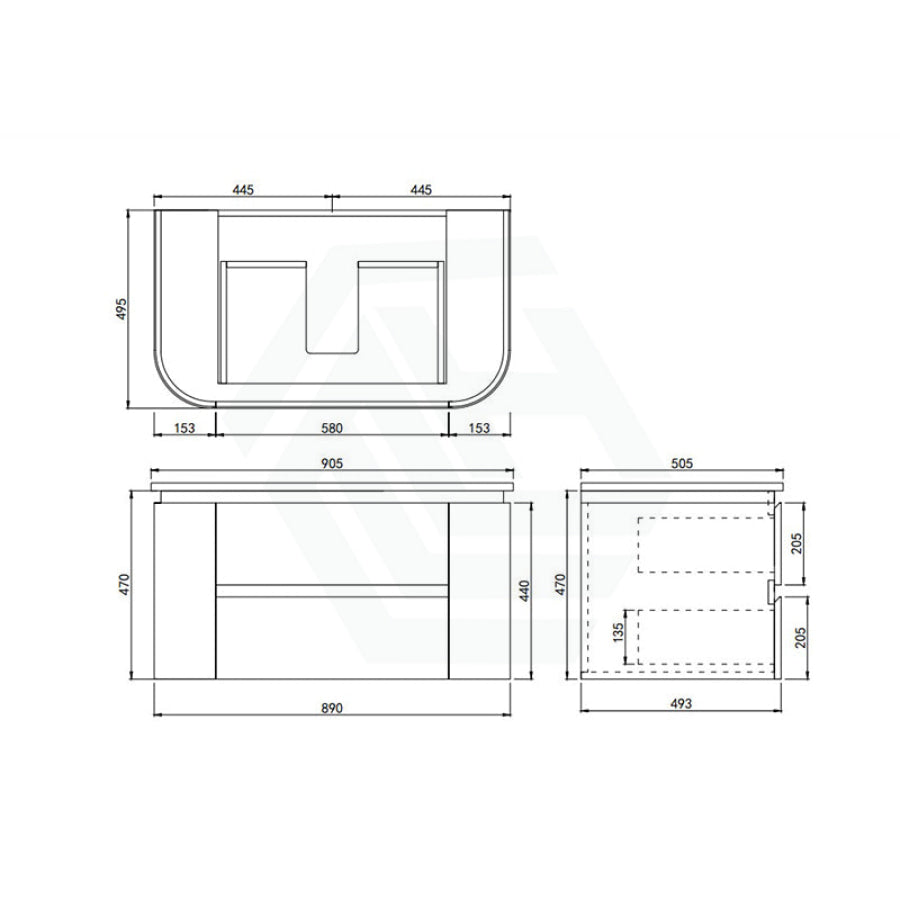 Lukka Devito 750-1500mm Modern Wall Hung Vanity PVC Cabinet Variant Colour Available
