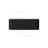 Lukka 600-1800mm Estella Matt White/Black Modern Wall Hung Fluted PVC Vanity With Soft Closing Side Drawers Curve Edge