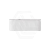Lukka 600-1800mm Estella Matt White/Black Modern Wall Hung Fluted PVC Vanity With Soft Closing Side Drawers Curve Edge