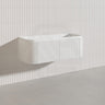 Lukka Estella 1200mm Matt White/Black Modern Wall Hung Fluted PVC Vanity Single/Double Bowls With Soft Closing Side Drawers Curve Edge