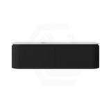Lukka 600-1800mm Estella Matt White/Black Modern Wall Hung Fluted PVC Vanity With Soft Closing Side Drawers Curve Edge