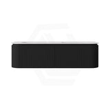 Lukka 600-1800mm Estella Matt White/Black Modern Wall Hung Fluted PVC Vanity With Soft Closing Side Drawers Curve Edge