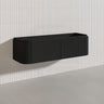 Lukka Estella 1500mm Matt White/Black Modern Wall Hung Fluted PVC Vanity Single/Double Bowls With Soft Closing Side Drawers Curve Edge