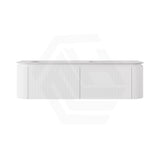 Lukka 600-1800mm Estella Matt White/Black Modern Wall Hung Fluted PVC Vanity With Soft Closing Side Drawers Curve Edge