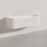 Lukka Estella 1500mm Matt White/Black Modern Wall Hung Fluted PVC Vanity Single/Double Bowls With Soft Closing Side Drawers Curve Edge