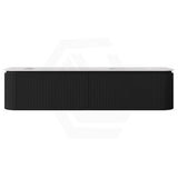 Lukka 600-1800mm Estella Matt White/Black Modern Wall Hung Fluted PVC Vanity With Soft Closing Side Drawers Curve Edge