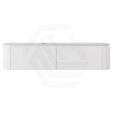 Lukka 600-1800mm Estella Matt White/Black Modern Wall Hung Fluted PVC Vanity With Soft Closing Side Drawers Curve Edge