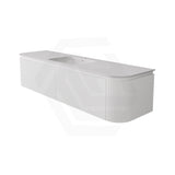 Lukka 600-1800mm Estella Matt White/Black Modern Wall Hung Fluted PVC Vanity With Soft Closing Side Drawers Curve Edge