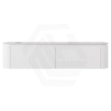 Lukka 600-1800mm Estella Matt White/Black Modern Wall Hung Fluted PVC Vanity With Soft Closing Side Drawers Curve Edge