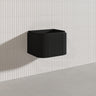 Lukka 600-1800mm Estella Matt White/Black Modern Wall Hung Fluted PVC Vanity With Soft Closing Side Drawers Curve Edge