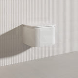 Lukka 600-1800mm Estella Matt White/Black Modern Wall Hung Fluted PVC Vanity With Soft Closing Side Drawers Curve Edge
