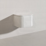 Lukka 600-1800mm Estella Matt White/Black Modern Wall Hung Fluted PVC Vanity With Soft Closing Side Drawers Curve Edge