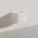 Lukka 600-1800mm Estella Matt White/Black Modern Wall Hung Fluted PVC Vanity With Soft Closing Side Drawers Curve Edge