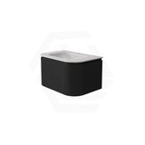 Lukka 600-1800mm Estella Matt White/Black Modern Wall Hung Fluted PVC Vanity With Soft Closing Side Drawers Curve Edge