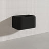Lukka Estella 750mm Matt White/Black Modern Wall Hung Fluted PVC Vanity With Soft Closing Side Drawers Curve Edge