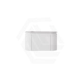 Lukka 600-1800mm Estella Matt White/Black Modern Wall Hung Fluted PVC Vanity With Soft Closing Side Drawers Curve Edge