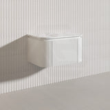 Lukka 600-1800mm Estella Matt White/Black Modern Wall Hung Fluted PVC Vanity With Soft Closing Side Drawers Curve Edge