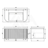 Lukka 600-1800mm Estella Matt White/Black Modern Wall Hung Fluted PVC Vanity With Soft Closing Side Drawers Curve Edge