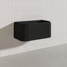 Lukka Estella 900mm Matt White/Black Modern Wall Hung Fluted PVC Vanity With Soft Closing Side Drawers Curve Edge
