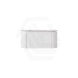 Lukka 600-1800mm Estella Matt White/Black Modern Wall Hung Fluted PVC Vanity With Soft Closing Side Drawers Curve Edge