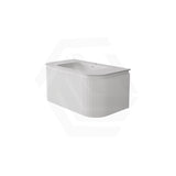 Lukka 600-1800mm Estella Matt White/Black Modern Wall Hung Fluted PVC Vanity With Soft Closing Side Drawers Curve Edge