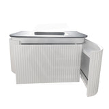Lukka 600-1800mm Estella Matt White/Black Modern Wall Hung Fluted PVC Vanity With Soft Closing Side Drawers Curve Edge