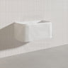 Lukka Estella 900mm Matt White/Black Modern Wall Hung Fluted PVC Vanity With Soft Closing Side Drawers Curve Edge