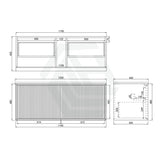 600-1500Mm Kirribilli Wall Hung Bathroom Vanity Matt White Pvc Board Cabinet Only&Ceramic Top