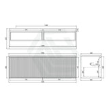 600-1500Mm Kirribilli Wall Hung Bathroom Vanity Matt White Pvc Board Cabinet Only&Ceramic Top