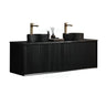 600-1500Mm Kirribilli Wall Hung Bathroom Vanity Matt White Pvc Board Cabinet Only & Ceramic Top