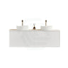 600-1500Mm Kirribilli Wall Hung Bathroom Vanity Matt White Pvc Board Cabinet Only & Ceramic Top
