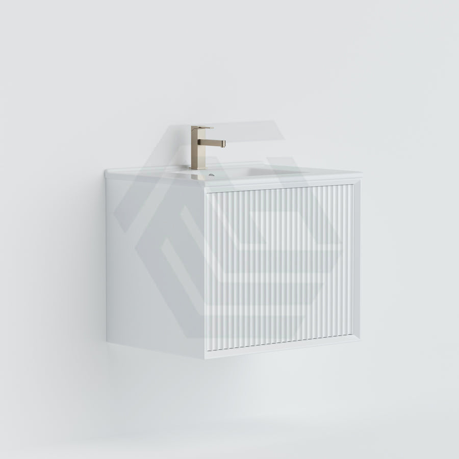 600-1500Mm Kirribilli Wall Hung Bathroom Vanity Matt White Pvc Board Cabinet Only&Ceramic Top