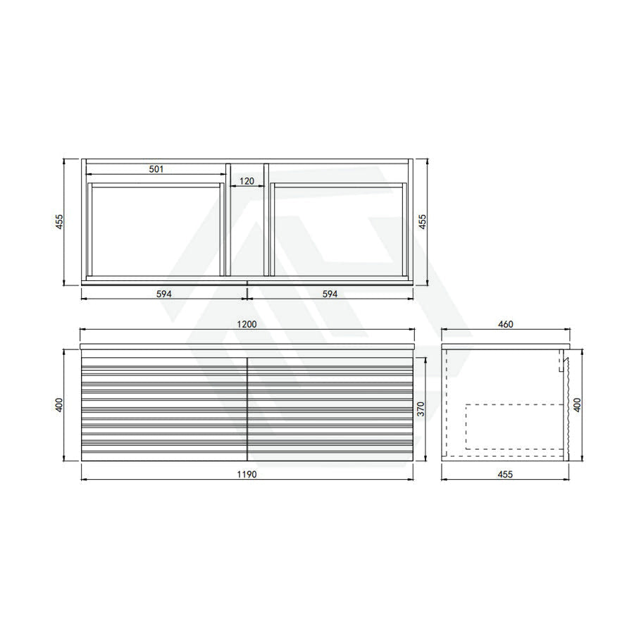 600-1500mm Lukka Sedona Modern Fluted Wall-Hung PVC Vanity in Matt White