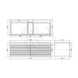 600-1500mm Lukka Sedona Modern Fluted Wall-Hung PVC Vanity in Matt White