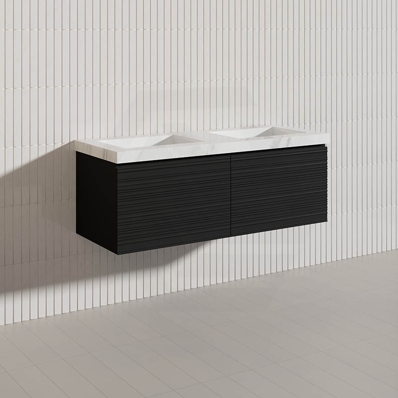1200mm Lukka Sedona Modern Fluted Wall Hung PVC Vanity Variant Colour Available
