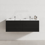 1200mm Lukka Sedona Modern Fluted Wall Hung PVC Vanity Variant Colour Available