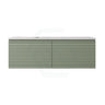 600-1500mm Lukka Sedona Modern Fluted Wall Hung PVC Vanity Matt Olive Green
