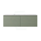 600-1500mm Lukka Sedona Modern Fluted Wall Hung PVC Vanity Matt Olive Green